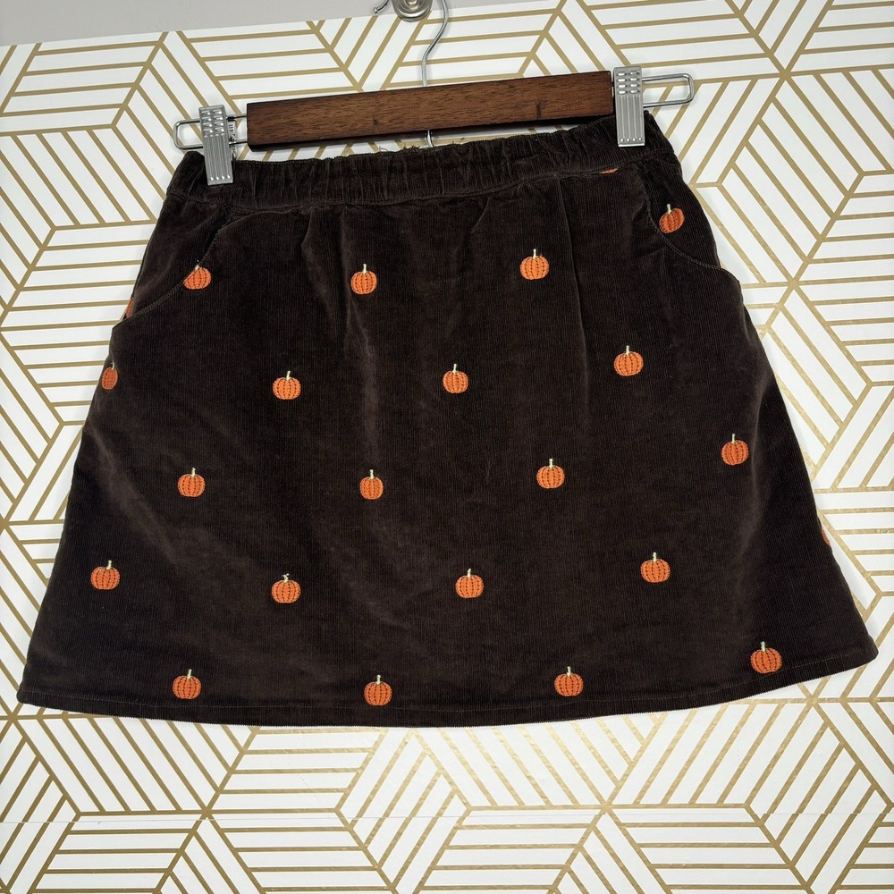 Gymboree Girls 8 Perfect Pumpkin Corduroy Skort Skirt Orange Brown Fall Whimsy